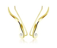 Gold Plated Silver Earring Slender Design EL-105-GP